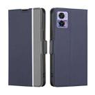 For Motorola Edge 30 Neo Twill Texture Side Buckle Leather Phone Case(Blue) - 1