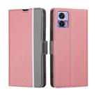 For Motorola Edge 30 Neo Twill Texture Side Buckle Leather Phone Case(Pink) - 1