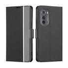 For Motorola Edge 2022 Twill Texture Side Buckle Leather Phone Case(Black) - 1