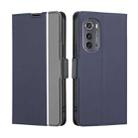 For Motorola Edge 2022 Twill Texture Side Buckle Leather Phone Case(Blue) - 1