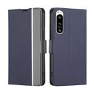 For Sony Xperia 5 IV Twill Texture Side Buckle Leather Phone Case(Blue) - 1