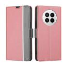 For Huawei Mate 50 Twill Texture Side Buckle Leather Phone Case(Pink) - 1