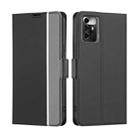 For ZTE Blade A72 5G Twill Texture Side Buckle Leather Phone Case(Black) - 1