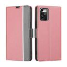 For ZTE Blade A72 5G Twill Texture Side Buckle Leather Phone Case(Pink) - 1