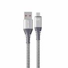 WEKOME WDC-169M Raython Series 6A USB to Micro USB Fast Charge Data Cable Length: 1m(Silver) - 1