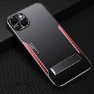 For iPhone 14 Plus Blade Series TPU + Titanium Alloy with Holder Phone Case(Black Red) - 1