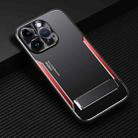 For iPhone 14 Pro Blade Series TPU + Titanium Alloy with Holder Phone Case(Black Red) - 1