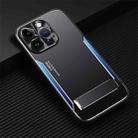For iPhone 14 Pro Blade Series TPU + Titanium Alloy with Holder Phone Case(Black Blue) - 1