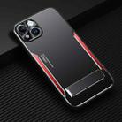 For iPhone 14 Blade Series TPU + Titanium Alloy with Holder Phone Case(Black Red) - 1