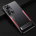 For Xiaomi Redmi K50 Ultra / 12T / 12T Pro Blade Series TPU + Titanium Alloy with Holder Phone Case(Black Red) - 1