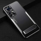 For Xiaomi Redmi K50 Ultra / 12T / 12T Pro Blade Series TPU + Titanium Alloy with Holder Phone Case(Black Silver) - 1