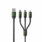WEKOME WDC-170 Raython Series 6A 3 in 1 USB to 8 Pin+Type-C+Micro USB Fast Charge Data Cable Length: 1.2m(Black) - 1
