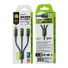 WEKOME WDC-170 Raython Series 6A 3 in 1 USB to 8 Pin+Type-C+Micro USB Fast Charge Data Cable Length: 1.2m(Black) - 2
