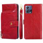 For Motorola Edge S30 Pro 5G / Edge 30 Fusion Zipper Bag Flip Leather Phone Case(Red) - 1