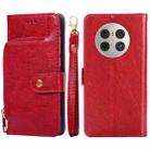 For Huawei Mate 50 Pro Zipper Bag Flip Leather Phone Case(Red) - 1