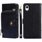 For Samsung Galaxy A23e / A22e Zipper Bag Flip Leather Phone Case(Black) - 1