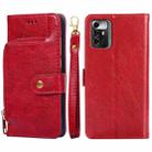 For ZTE Blade A72 5G Zipper Bag Flip Leather Phone Case(Red) - 1