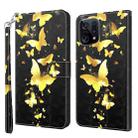 For OPPO Find X5 3D Painting Pattern TPU + PU Leather Phone Case(Gold Butterfly) - 1