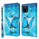 For OPPO Find X5 3D Painting Pattern TPU + PU Leather Phone Case(Three Butterflies) - 1