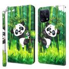 For OPPO Find X5 3D Painting Pattern TPU + PU Leather Phone Case(Panda Climbing Bamboo) - 1