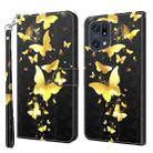 For OPPO Find X5 Pro 3D Painting Pattern TPU + PU Leather Phone Case(Gold Butterfly) - 1