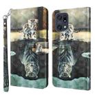 For OPPO Find X5 Pro 3D Painting Pattern TPU + PU Leather Phone Case(Cat Tiger) - 1