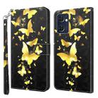 For OPPO Reno7 5G/Find X5 Lite 3D Painting Pattern TPU + PU Leather Phone Case(Gold Butterfly) - 1