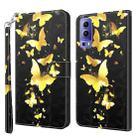 For vivo Y72 5G 3D Painting Pattern TPU + PU Leather Phone Case(Gold Butterfly) - 1