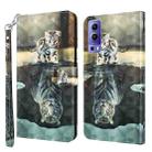For vivo Y72 5G 3D Painting Pattern TPU + PU Leather Phone Case(Cat Tiger) - 1