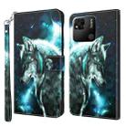 For Xiaomi Redmi 10A 3D Painting Pattern TPU + PU Leather Phone Case(Wolf) - 1