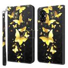 For Xiaomi Poco M4 5G/Redmi 10 5G 3D Painting Pattern TPU + PU Leather Phone Case(Gold Butterfly) - 1