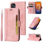 For Samsung Galaxy M52 5G BETOPNICE Dual-side Buckle Leather Phone Case(Pink) - 1