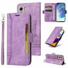 For Samsung Galaxy S21 FE 5G BETOPNICE Dual-side Buckle Leather Phone Case(Purple) - 1
