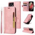 For Samsung Galaxy S21 Ultra 5G BETOPNICE Dual-side Buckle Leather Phone Case(Pink) - 1