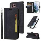 For Samsung Galaxy S22 Ultra 5G BETOPNICE Dual-side Buckle Leather Phone Case(Black) - 1