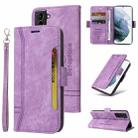 For Samsung Galaxy S21 5G BETOPNICE Dual-side Buckle Leather Phone Case(Purple) - 1