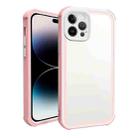 For iPhone 14 Pro Max Acrylic + TPU Shockproof Phone Case(Rose Gold + White) - 1