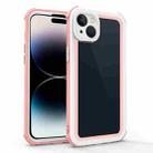 For iPhone 14 Plus Acrylic + TPU Shockproof Phone Case(Rose Gold + White) - 1