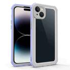 For iPhone 14 Plus Acrylic + TPU Shockproof Phone Case(Light Purple + Grey) - 1