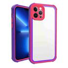 For iPhone 13 Pro Max Acrylic + TPU Shockproof Phone Case(Blue Purple + Rose Red) - 1