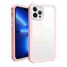 For iPhone 13 Pro Acrylic + TPU Shockproof Phone Case(Rose Gold + White) - 1