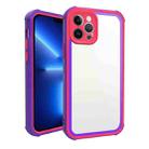 For iPhone 13 Pro Acrylic + TPU Shockproof Phone Case(Blue Purple + Rose Red) - 1