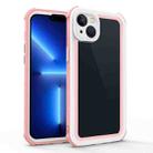 For iPhone 13 Acrylic + TPU Shockproof Phone Case(Rose Gold + White) - 1