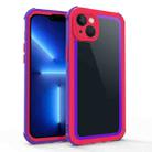 For iPhone 13 Acrylic + TPU Shockproof Phone Case(Blue Purple + Rose Red) - 1