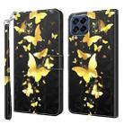 For Samsung Galaxy M53 3D Painting Pattern TPU + PU Leather Phone Case(Gold Butterfly) - 1