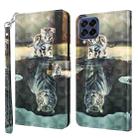 For Samsung Galaxy M53 3D Painting Pattern TPU + PU Leather Phone Case(Cat Tiger) - 1