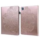 For Nokia T10 Peacock Embossed Pattern Leather Tablet Case(Gold) - 1