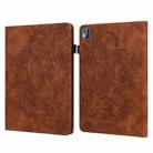 For Nokia T10 Peacock Embossed Pattern Leather Tablet Case(Brown) - 1