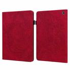 For Amazon Kindle Fire 7 2022 Peacock Embossed Pattern Leather Tablet Case(Red) - 1