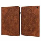 For Amazon Kindle Fire 7 2022 Peacock Embossed Pattern Leather Tablet Case(Brown) - 1